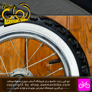 تایر دوچرخه قناری سایز 12.1/2×2.1/4 مشکی دور سفید Canary Bicycle Tire Size 12.1/2×2.1/4
