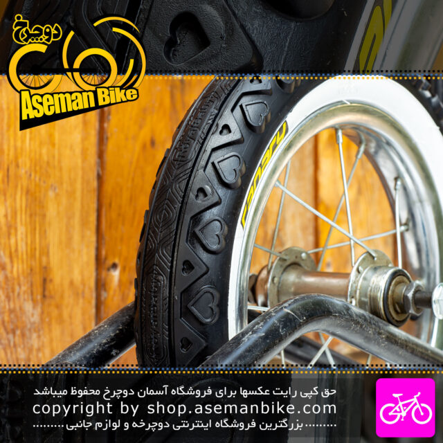 تایر دوچرخه قناری سایز 12.1/2x2.1/4 مشکی دور سفید Canary Bicycle Tire Size 12.1/2x2.1/4