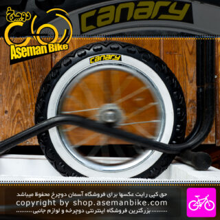 تایر دوچرخه قناری سایز 12.1/2x2.1/4 مشکی دور سفید Canary Bicycle Tire Size 12.1/2x2.1/4