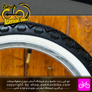 تایر دوچرخه قناری سایز 16×2.125 مشکی دور سفید Canary Bicycle Tire Size 16×2.125