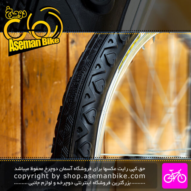 تایر دوچرخه قناری سایز 20x2.125 مشکی دور سفید Canary Bicycle Tire Size 20x2.125