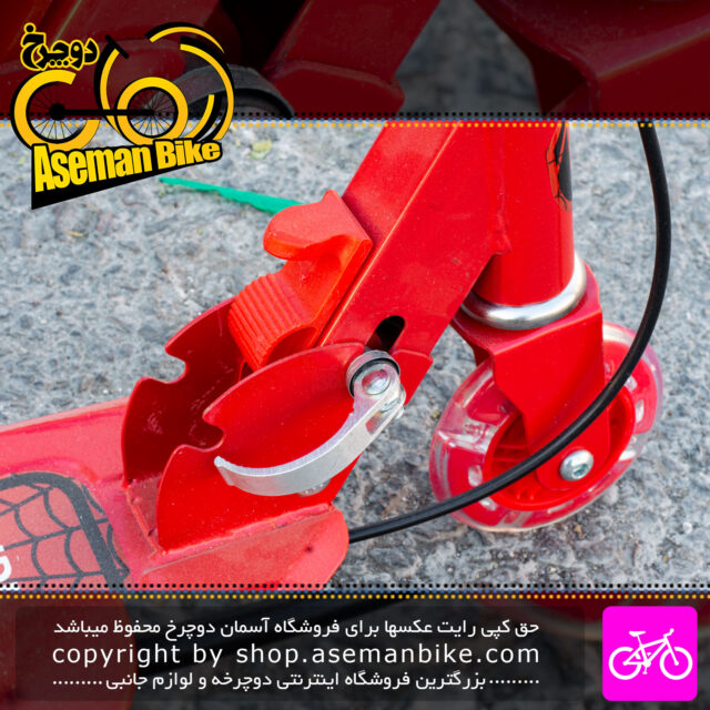 اسکوتر Lebefa طرح اسپایدرمن تایر بزرگ تاشو زنگ دار رنگ قرمز Lebefa Scooter Spiderman Design Big Wheel Folding Red