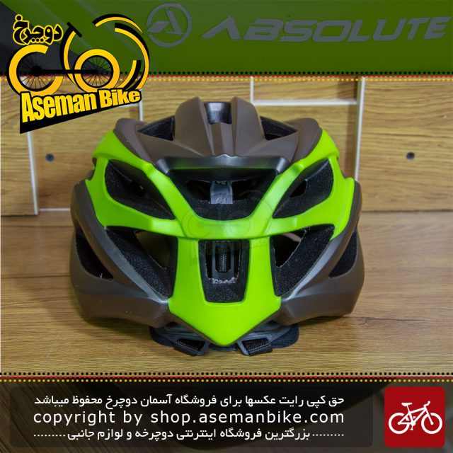 کلاه دوچرخه سواری ابسولوت مدل FSS13 سایز 62-57 خاکستری سبز فسفری Absolute Bicycle Helmet FSS13