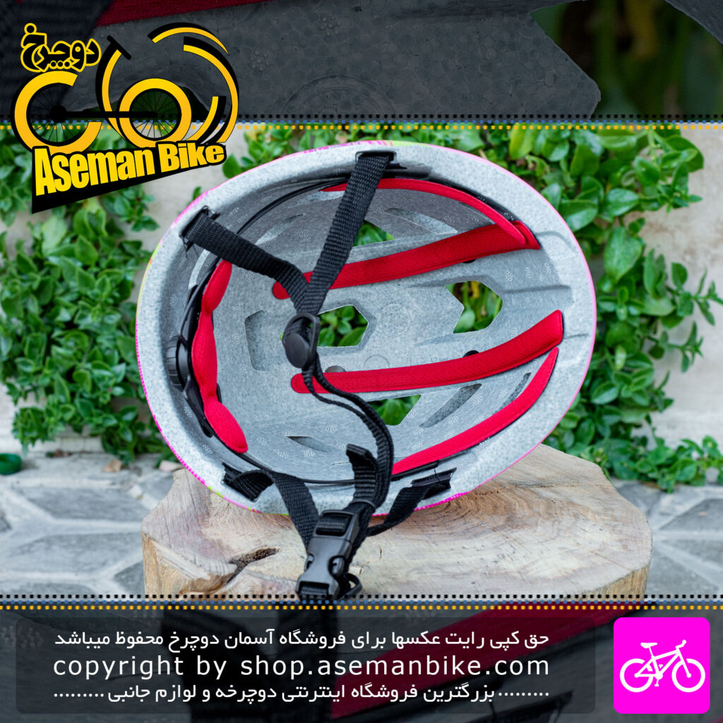کلاه دوچرخه سواری بچه گانه ابسولوت Absolute مدل P022 سایز دور سر 54-59 سانتیمتر رنگ صورتی طرح دار Absolute Kids Bicycle Helmet P022 Size 54-59cm Pink