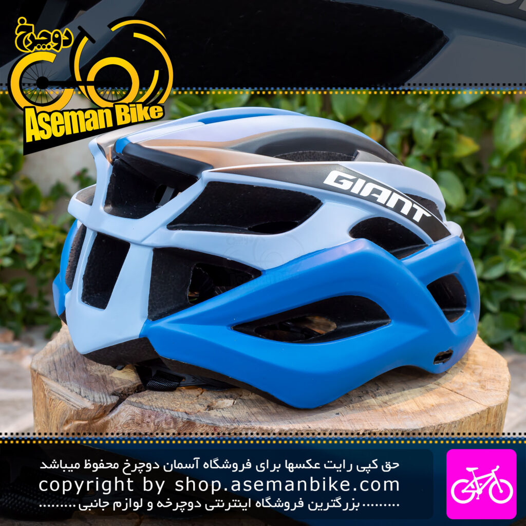 کلاه دوچرخه سواری جاینت مدل GW02 سایز دور سر 57-62 سانت رنگ مشکی آبی Giant Bicycle Helmet GW02 Size 57-62cm Black Blue