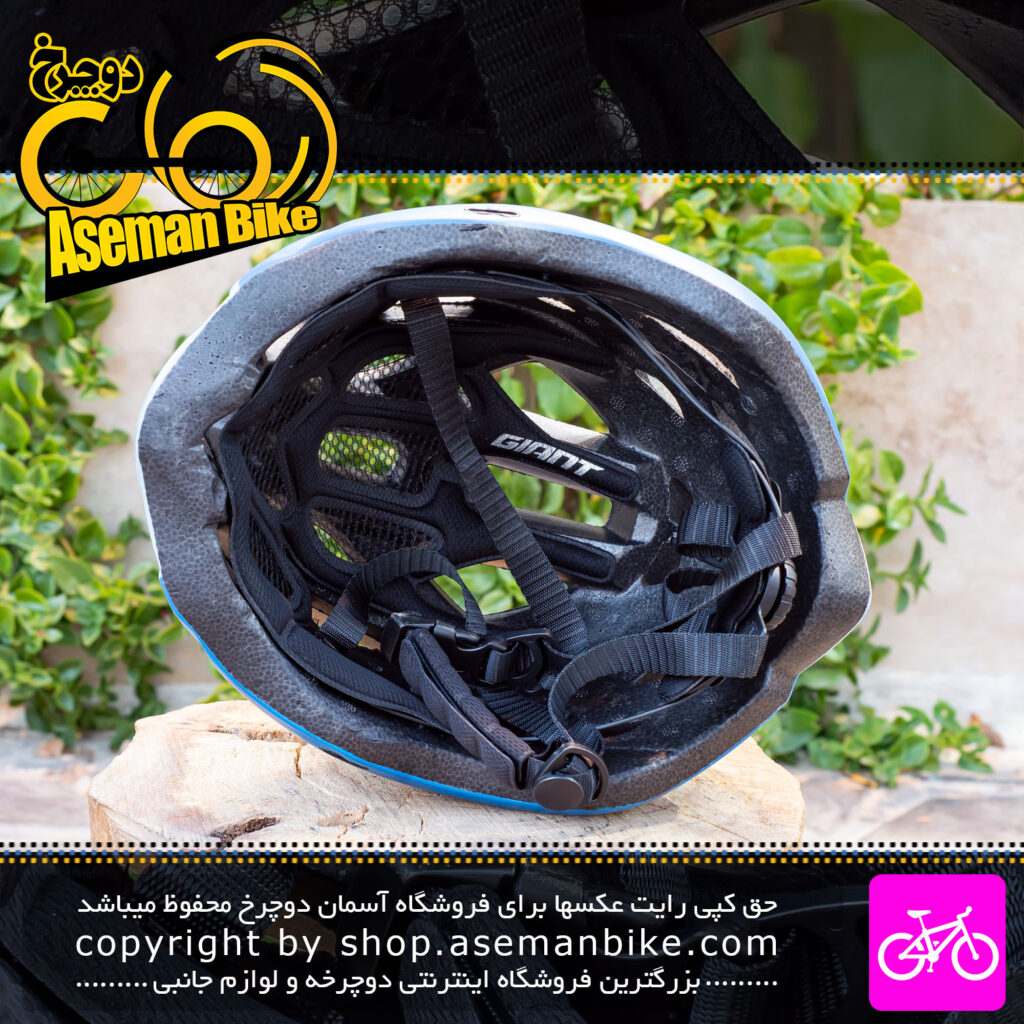 کلاه دوچرخه سواری جاینت مدل GW02 سایز دور سر 57-62 سانت رنگ مشکی آبی Giant Bicycle Helmet GW02 Size 57-62cm Black Blue