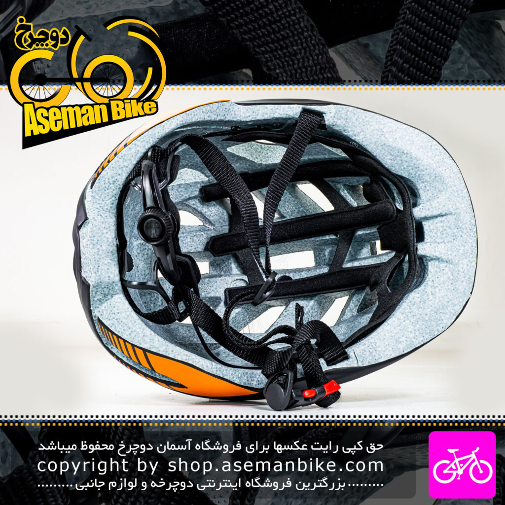 کلاه دوچرخه سواری آپتیموس مدل تاروس سایز 62-57 سانتیمتر رنگ مشکی نارنجی Optimus Bicycle Helmet Taurus