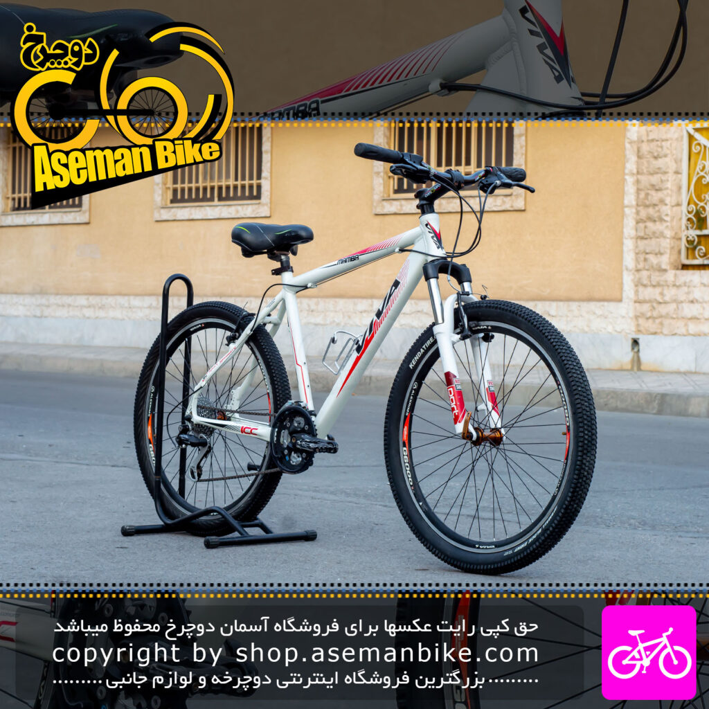دوچرخه کوهستان دست دوم ویوا مدل Mamba سایز 26 24 سرعته سفید قرمز VIVA MTB Bicycle MAMBA Size 26 24 Speed White Red