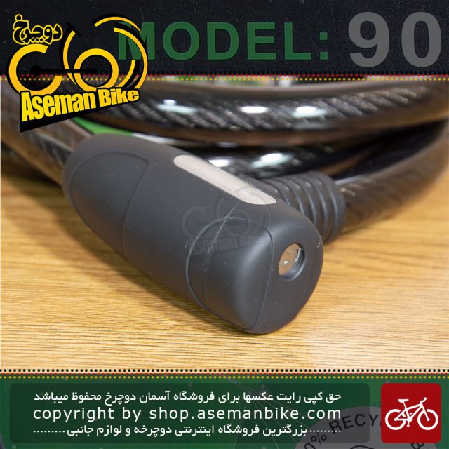 قفل کابلی کلیدی اوکی مدل 904T سایز 18x1500mm مشکی OK Bicycle Cable Lock 904T