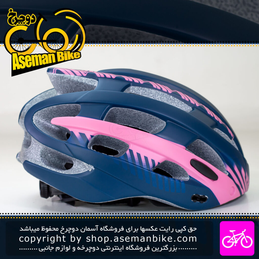 کلاه دوچرخه سواری Vento مدل Hex111 سایز 62-57 سانت آبی صورتی Vento Bicycle Helmet Hex111