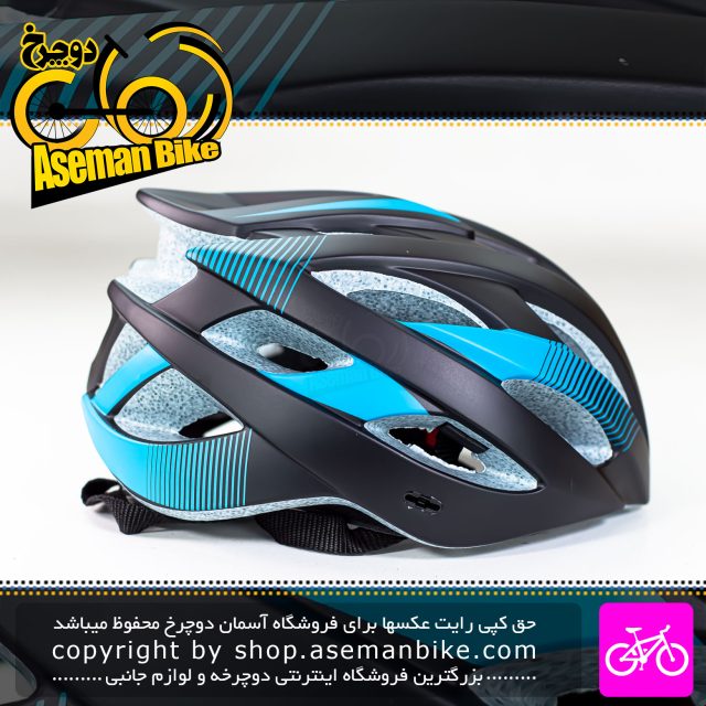 کلاه دوچرخه سواری Bedrax مدل YT7 سایز 58-53 سانت مشکی آبی Bedrax Bicycle Helmet YT7 Size 53-58cm