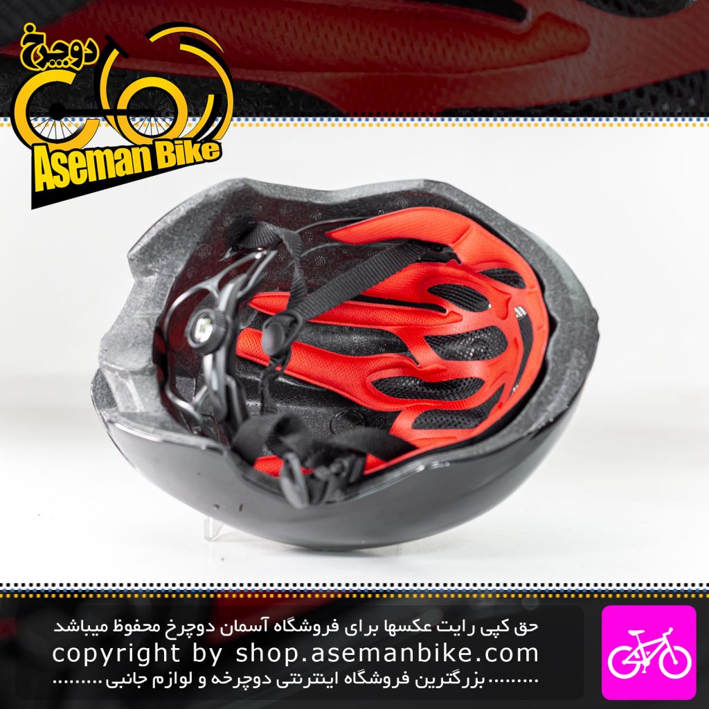 کلاه دوچرخه سواری بنک مدل تری اتلون سایز 60-55 سانت مشکی براق Benk Bicycle Helmet Tri-Athelon Size 55-60cm