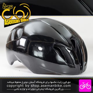 کلاه دوچرخه سواری بنک مدل تری اتلون سایز 60-55 سانت مشکی براق Benk Bicycle Helmet Tri-Athelon Size 55-60cm