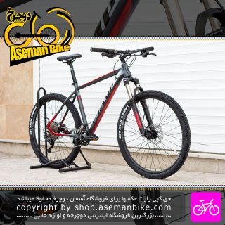 دوچرخه کوهستان شهری کمپ مدل فنیکس Fenix 3 سایز 27.5 22 سرعته خاکستری قرمز Camp MTB City Bicycle Fenix 3 Size 27.5 22 Speed