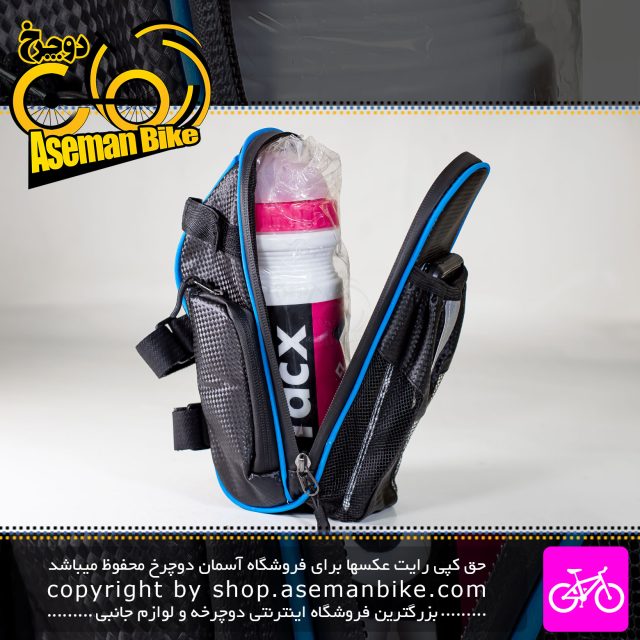 کیف پشت زین دوچرخه Flame مدل X359 مشکی آبی Flame Saddle bicycle Bag X359