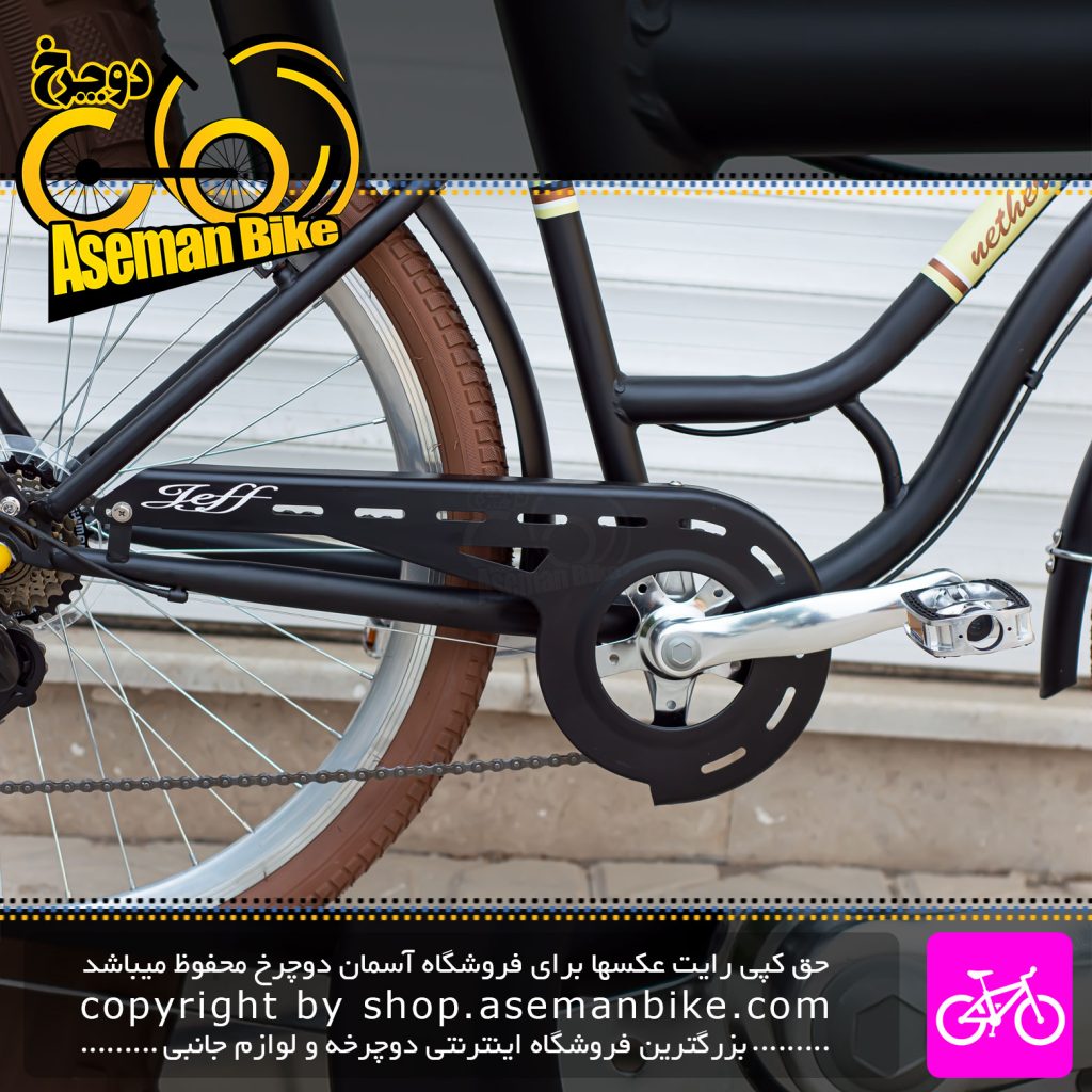 دوچرخه شهری جف مدل Netherland سایز 26 7 سرعته مشکی قهوه ای Jeff City Bicycle Netherland Size 26 7 Speed