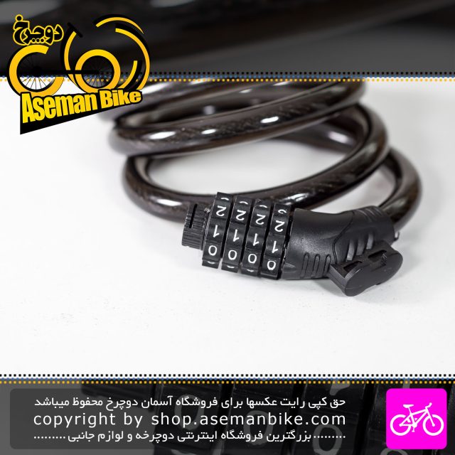 قفل دوچرخه کابلی رمزی اوکی مدل YT سایز 110x12 میلیمتر مشکی OK Bicycle Cable Lock TY 110x12mm