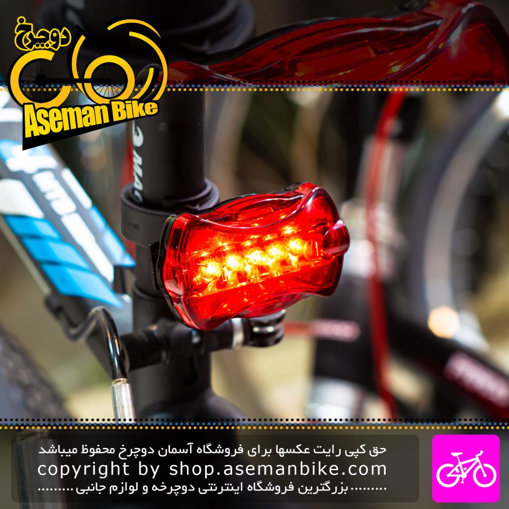 چراغ عقب دوچرخه اوکی مدل XC905T با 5 چراغ ال ای دی قرمز OK Bicycle Rear Light XC905T 5 Red LED
