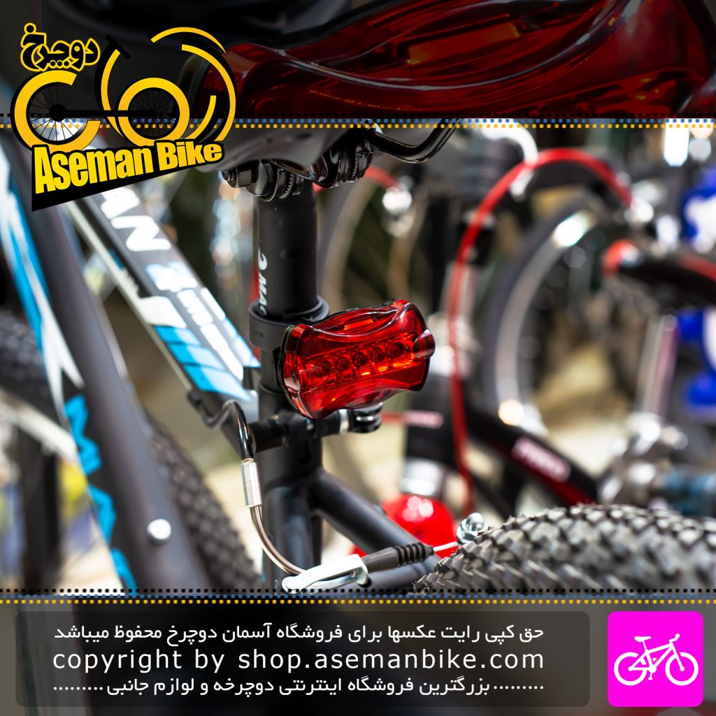 چراغ عقب دوچرخه اوکی مدل XC905T با 5 چراغ ال ای دی قرمز OK Bicycle Rear Light XC905T 5 Red LED