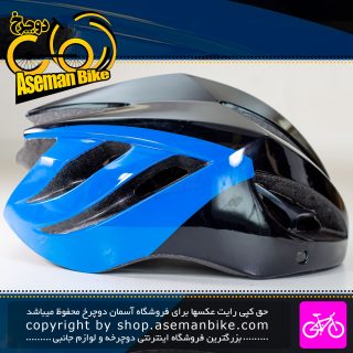 کلاه دوچرخه سواری تسلا مدل DSR سایز 60-55 سانت مشکی آبی Tesla Bicycle Helmet DSR Size 55-60cm