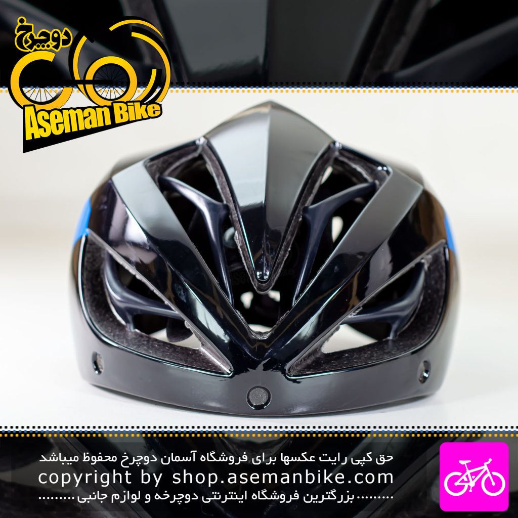 کلاه دوچرخه سواری تسلا مدل DSR سایز 60-55 سانت مشکی آبی Tesla Bicycle Helmet DSR Size 55-60cm