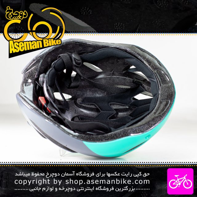کلاه دوچرخه سواری تسلا مدل DSX سایز 60-55 سانت مشکی فیروزه ای Tesla Bicycle Helmet DSX Size 55-60cm