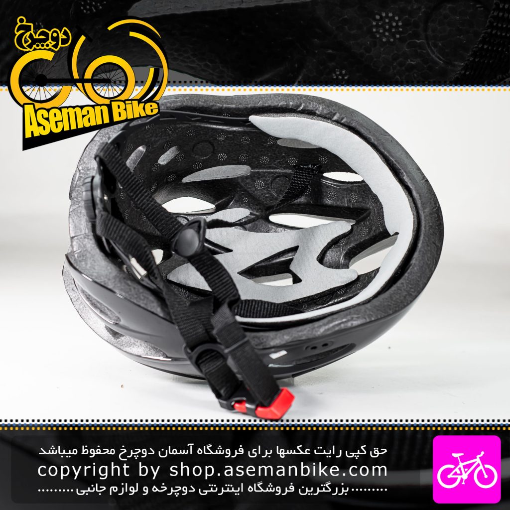 کلاه دوچرخه سواری تتریس مدل THQ13 سایز 61-56 سانت مشکی براق Tetris Bicycle Helmet THQ13 Size 56-61cm