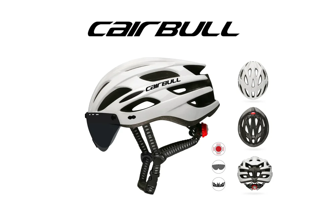 کلاه عینک دار چراغ دار دوچرخه کربول Cairbull Spark CB-10 سایز 55-61